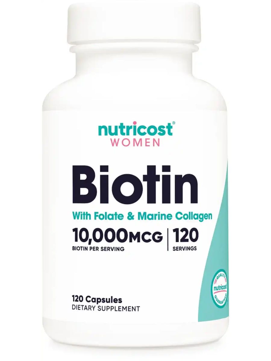 Nutricost Women Biotin With Folate & Marine Collagen Hair Skin & Nails 10,000 mcg 120 Capsules Yorum yok Yorum yok