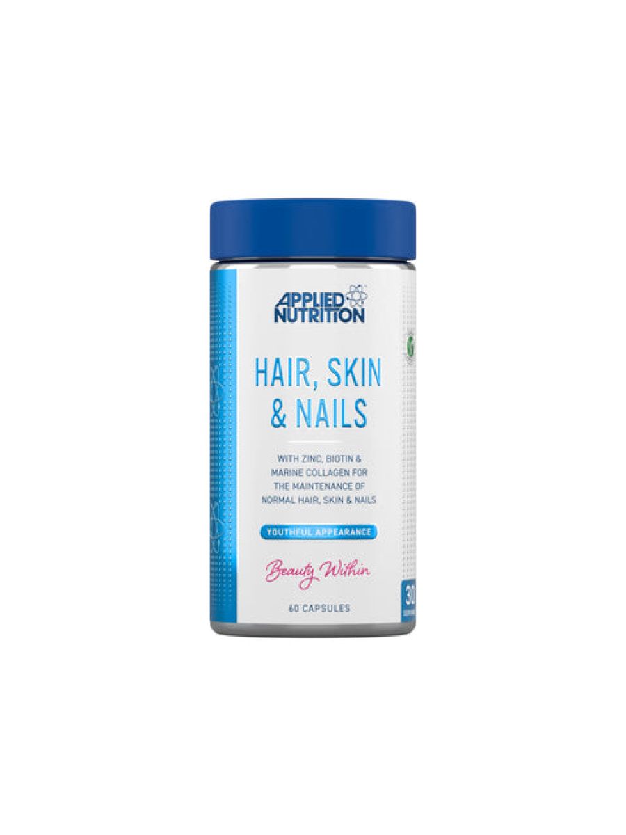 Applied Nutrition Hair, Skin & Nails, (BİOTİN+B12+MAGNESİUM OXİD+GRAPE+COLLAGEN+FOLİC ACİD 60 Caps