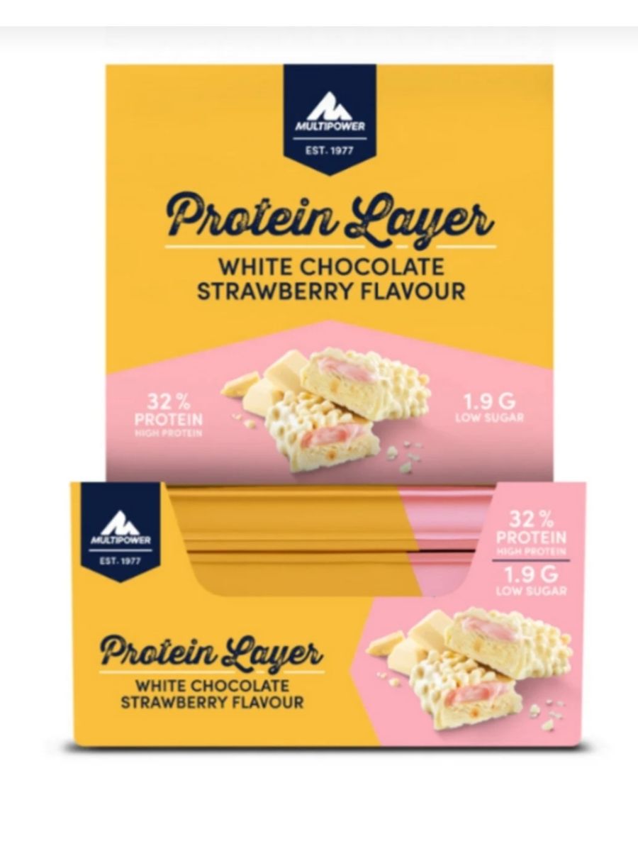 Multipower Protein Layer Bar 18 Adet - Beyaz Çikolata & Çilek Aromalı