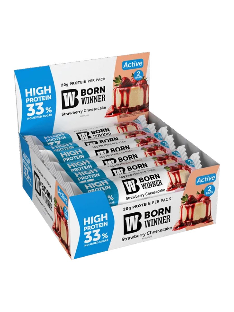 Born Winner Active Protein Bar – Strawberry Cheesecake 60g