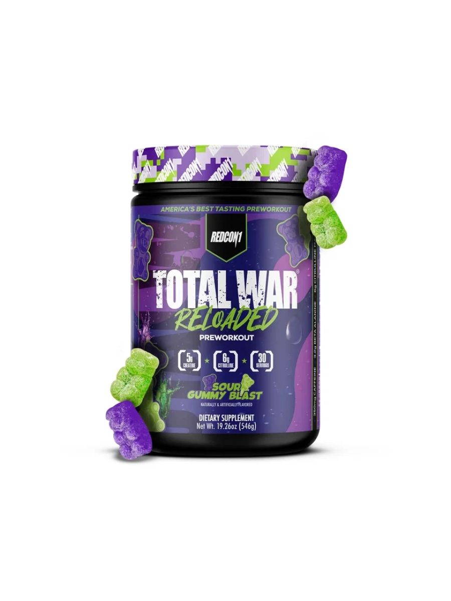 Redcon1 TOTAL WAR Reloaded Preworkout Sour Gummy Blast 546 g