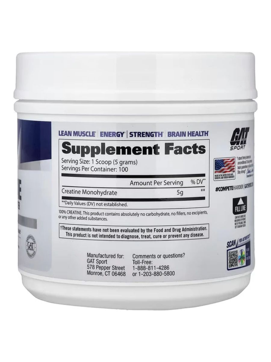 GAT Sport Essentials Creatine Powder Unflavored 500 g alternatif görsel - FC PROTEİN MARKET