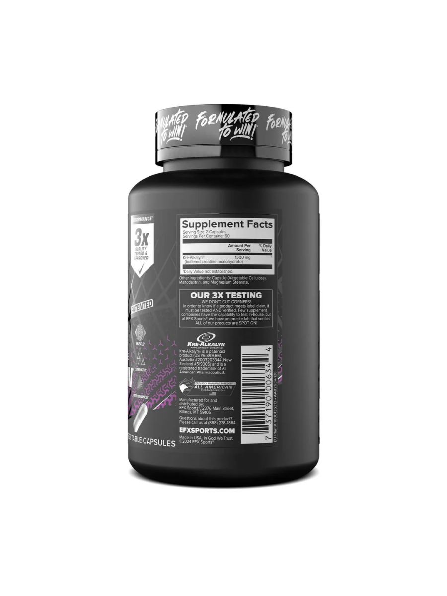 EFX Sports Kre-Alkalyn Creatine Hardcore 120 Capsules alternatif görsel - FC PROTEİN MARKET