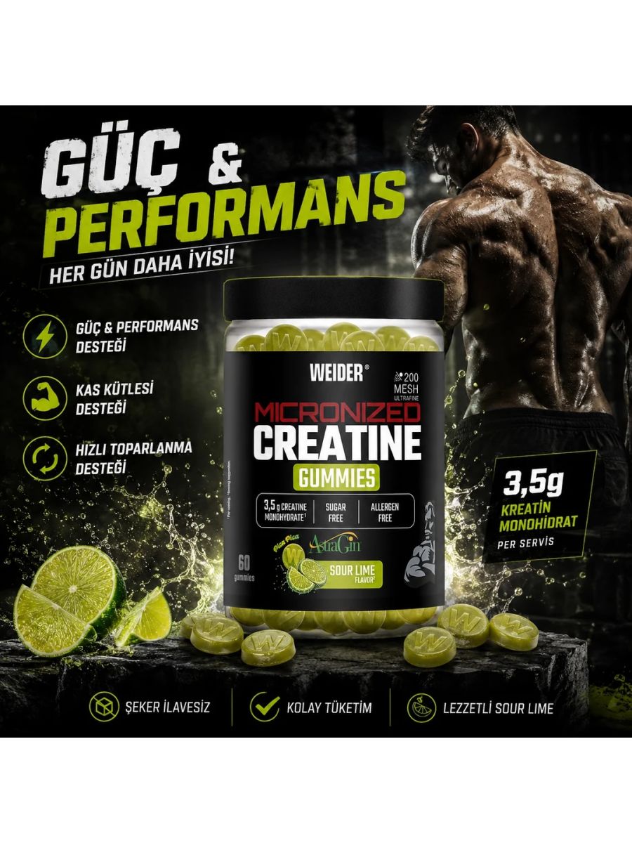 Weider %100 Creapure Creatine 60 Gummies alternatif görsel - FC PROTEİN MARKET