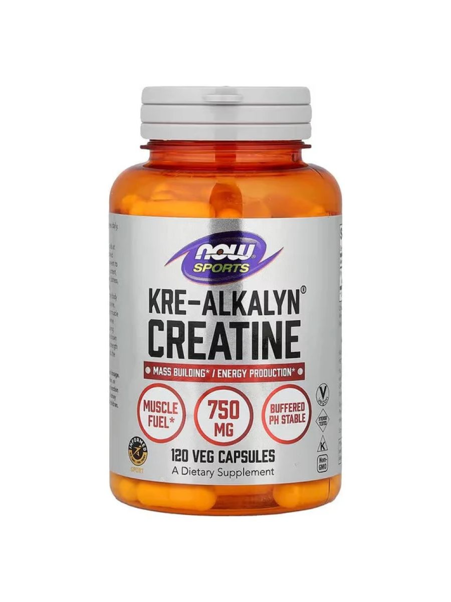 NOW Foods Sports Kre-Alkalyn Creatine Monohydrate Energy Production 120 Veg Capsül ürün görseli - FC PROTEİN MARKET