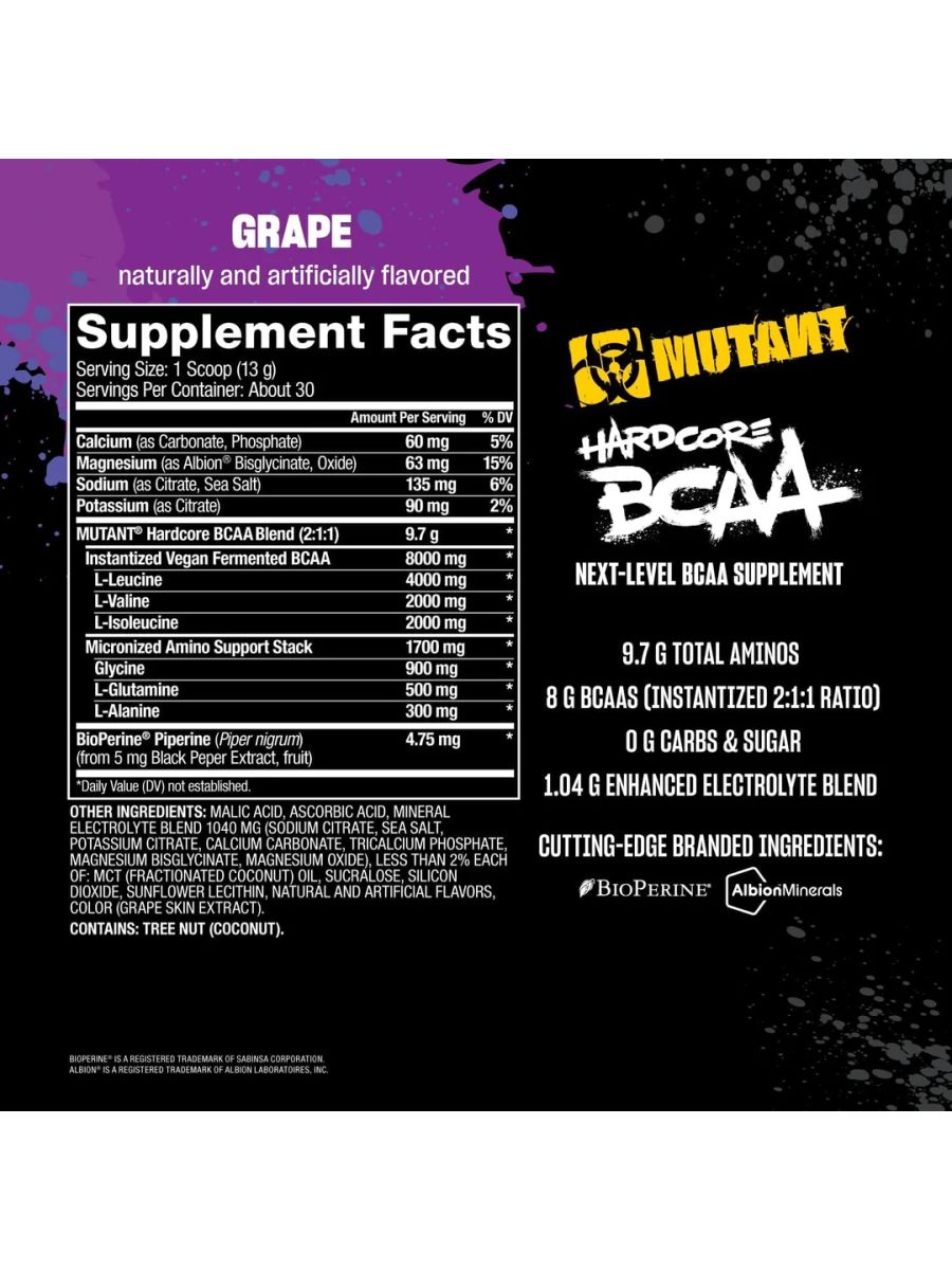 Mutant Hardcore BCAA - Pre Intra Post Workout – 30 Servis alternatif görsel - FC PROTEİN MARKET
