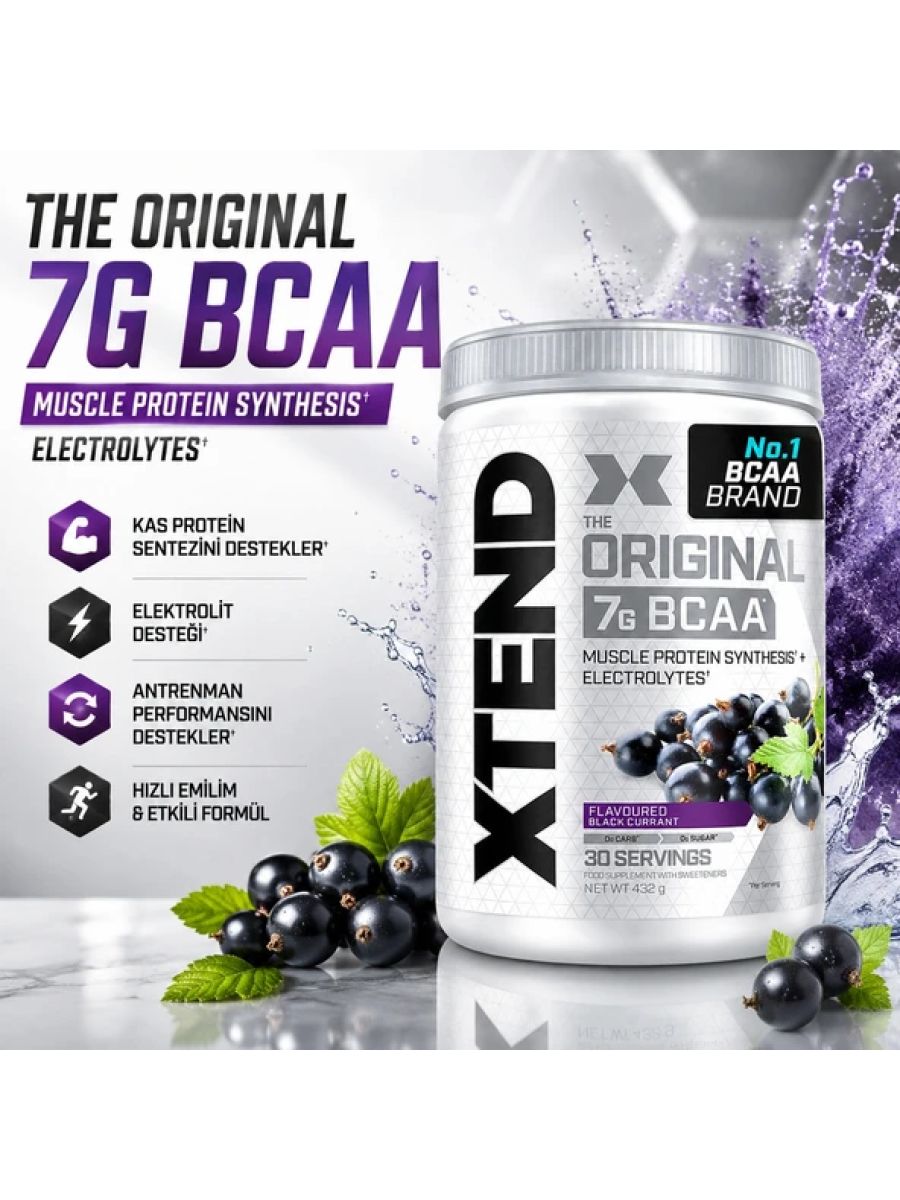 Xtend Bcaa Muscle Protein Elektrolit 432 gr - Black Currant ürün görseli - FC PROTEİN MARKET