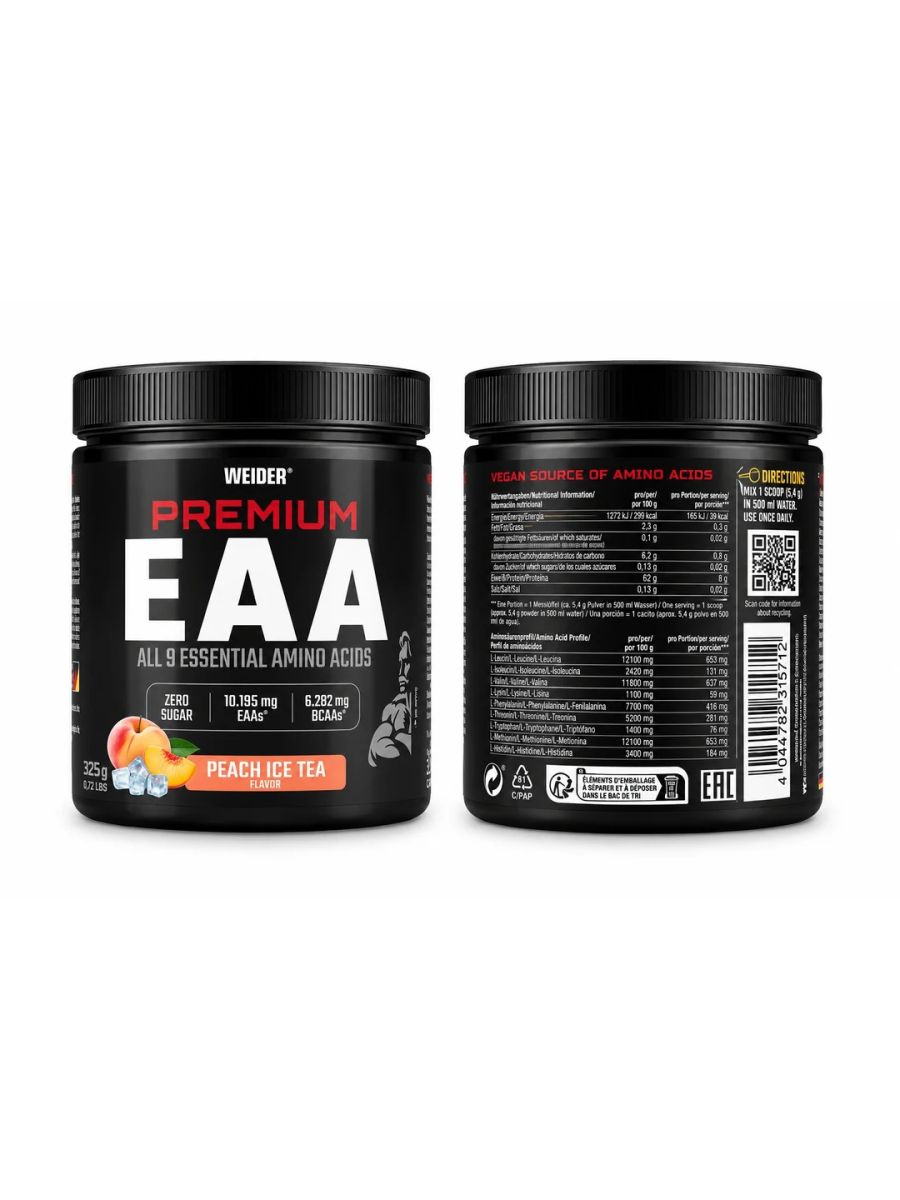 Weider Premium EAA Amino Acid All 9 Essential Amino acid 325 Gr - Peach Ice Tea