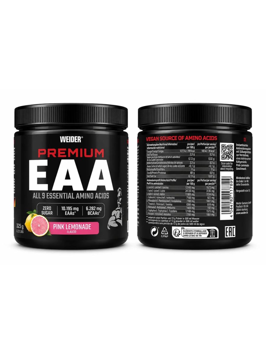 Weider Premium EAA Zero Powder 325 g All 9 Essential Amino Acids - Pink lemonade
