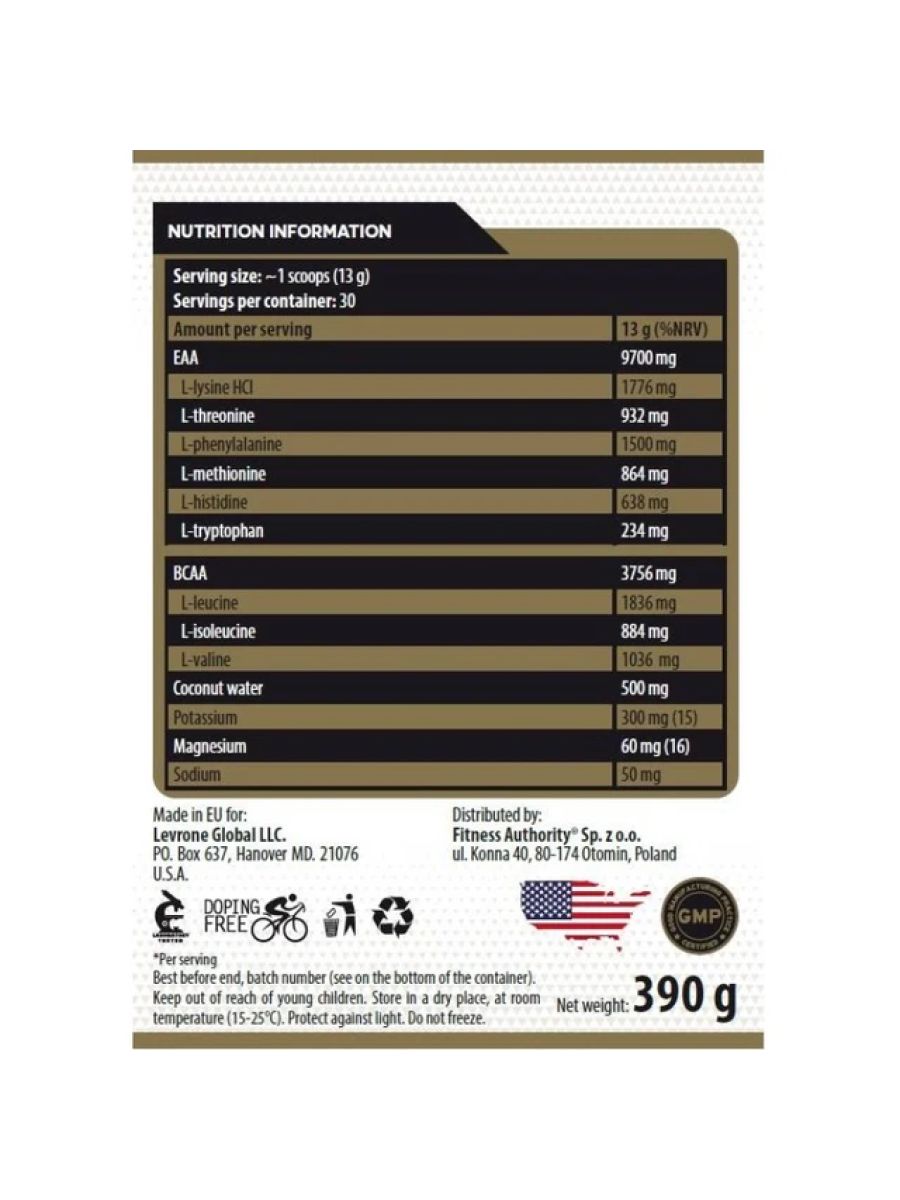 KEVIN LEVRONE Gold Line / Gold EAA Amino Complex ürün görseli - FC PROTEİN MARKET