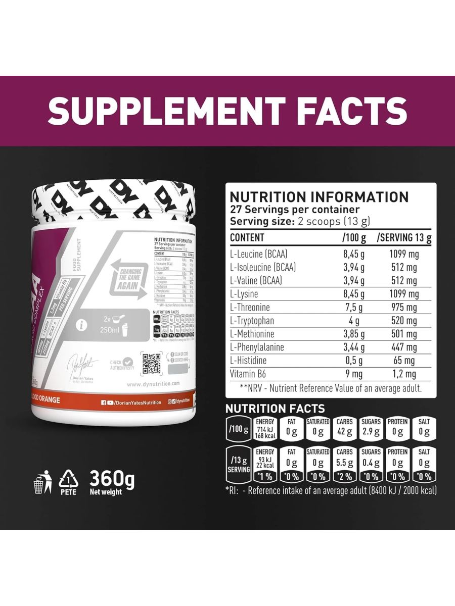 DY NUTRITION Dorian Yates HIT EAA AMINO ACID COMLEX 300 GR ürün görseli - FC PROTEİN MARKET