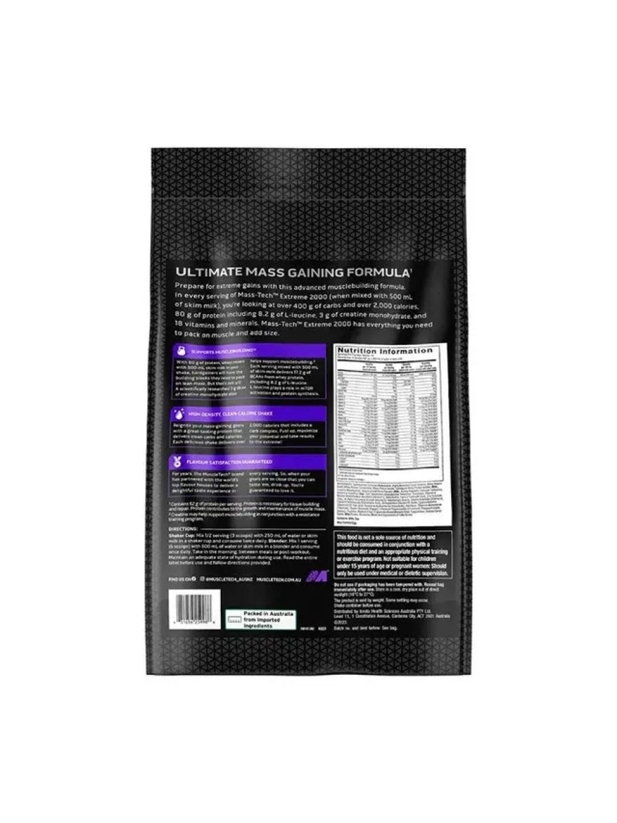 MuscleTech Masstech Extreme 2000 High Protein Food For Weight Mass Gainer 5,44 Kg ürün görseli - FC PROTEİN MARKET