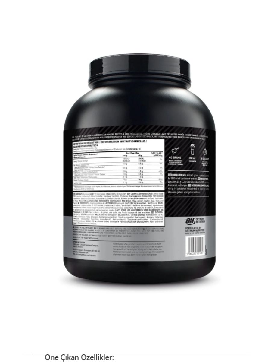 Optimum Nutrition Hydrowhey Çikolata Aromalı 1.6kg 40 Servis Yüksek Hızlı Sindirim Protein Tozu ürün görseli - FC PROTEİN MARKET