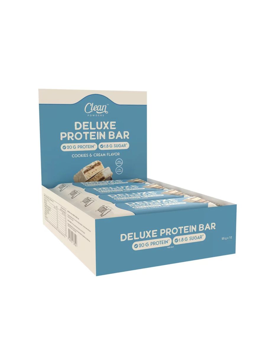 Clean Powders Deluxe Protein Bar 55 Gr 12 Adet - Beyaz Çikolata & Kurabiye ürün görseli - FC PROTEİN MARKET