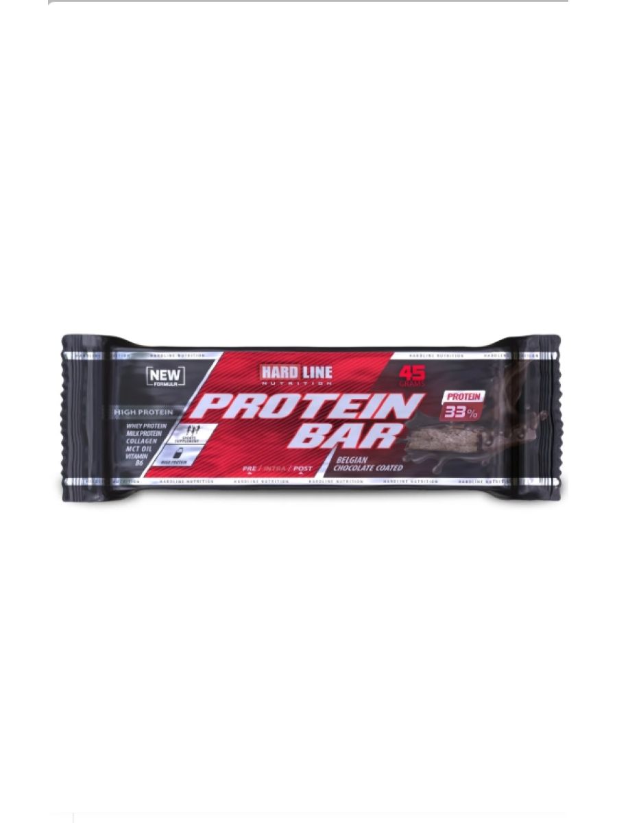 Hardline Nutrition PROTEIN BAR KUTULU 45 GR*12 ADET (Belçika Çikolatası Kaplı) ürün görseli - FC PROTEİN MARKET