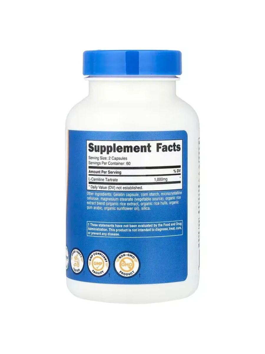 Nutricost Acetyl L-Carnitine Tartrate Brain & Cognitive 120 Caps alternatif görsel - FC PROTEİN MARKET