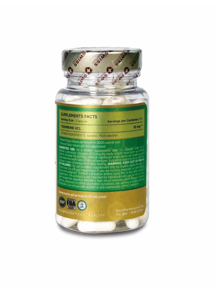 Swiss Yohimbine HCL 10 MG 100 Kapsül ürün görseli - FC PROTEİN MARKET