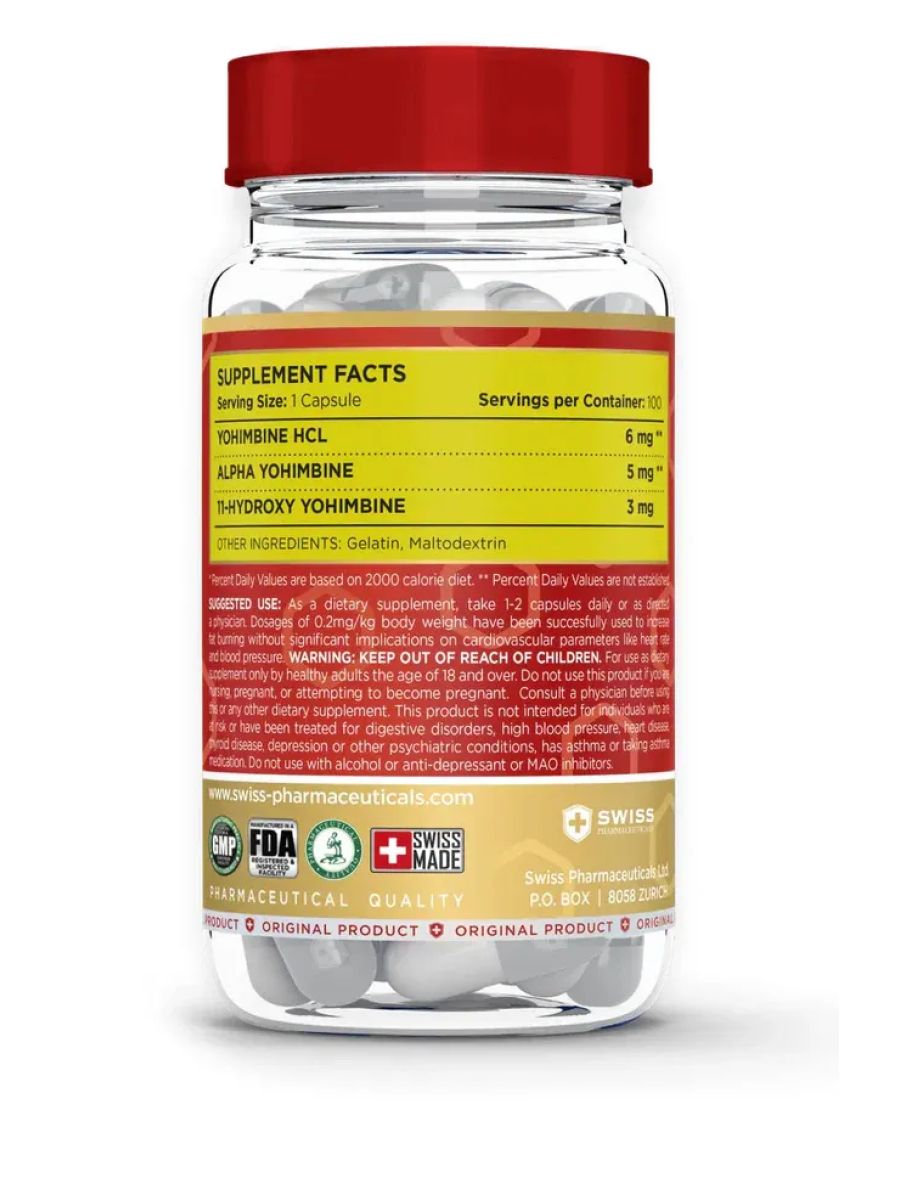 Swiss Triple Yohimbine Fat loss Appetite Control 100 Caps alternatif görsel - FC PROTEİN MARKET