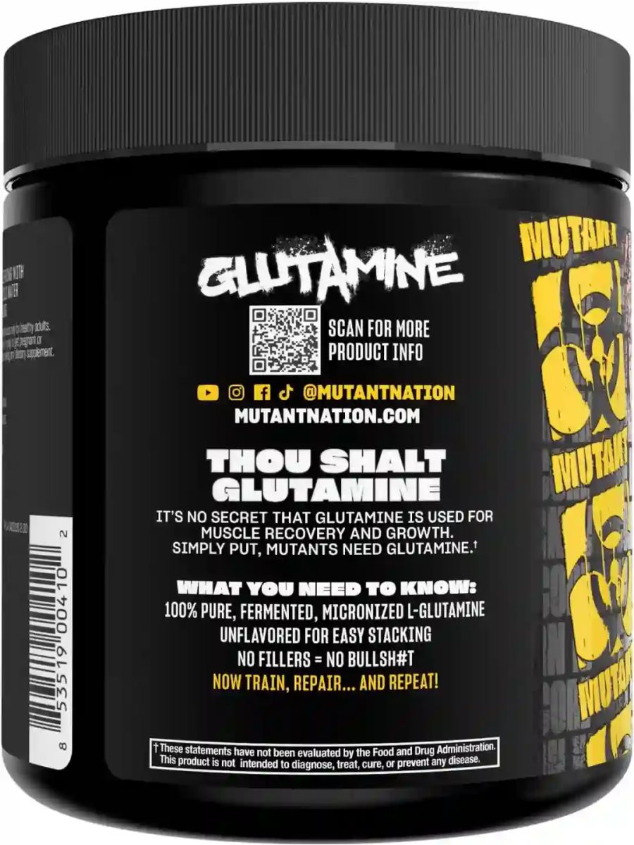 Mutant Premium micronize Glutamine 100% Pure, Muscle Repair, Unflavoured 300 gr ürün görseli - FC PROTEİN MARKET