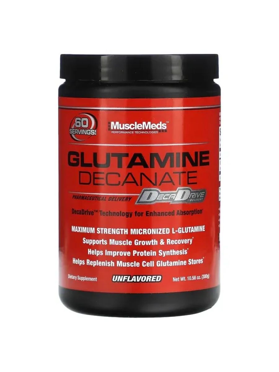 MuscleMeds Micronized Glutamine Decanate Muscle Recovery 300 g ürün görseli - FC PROTEİN MARKET
