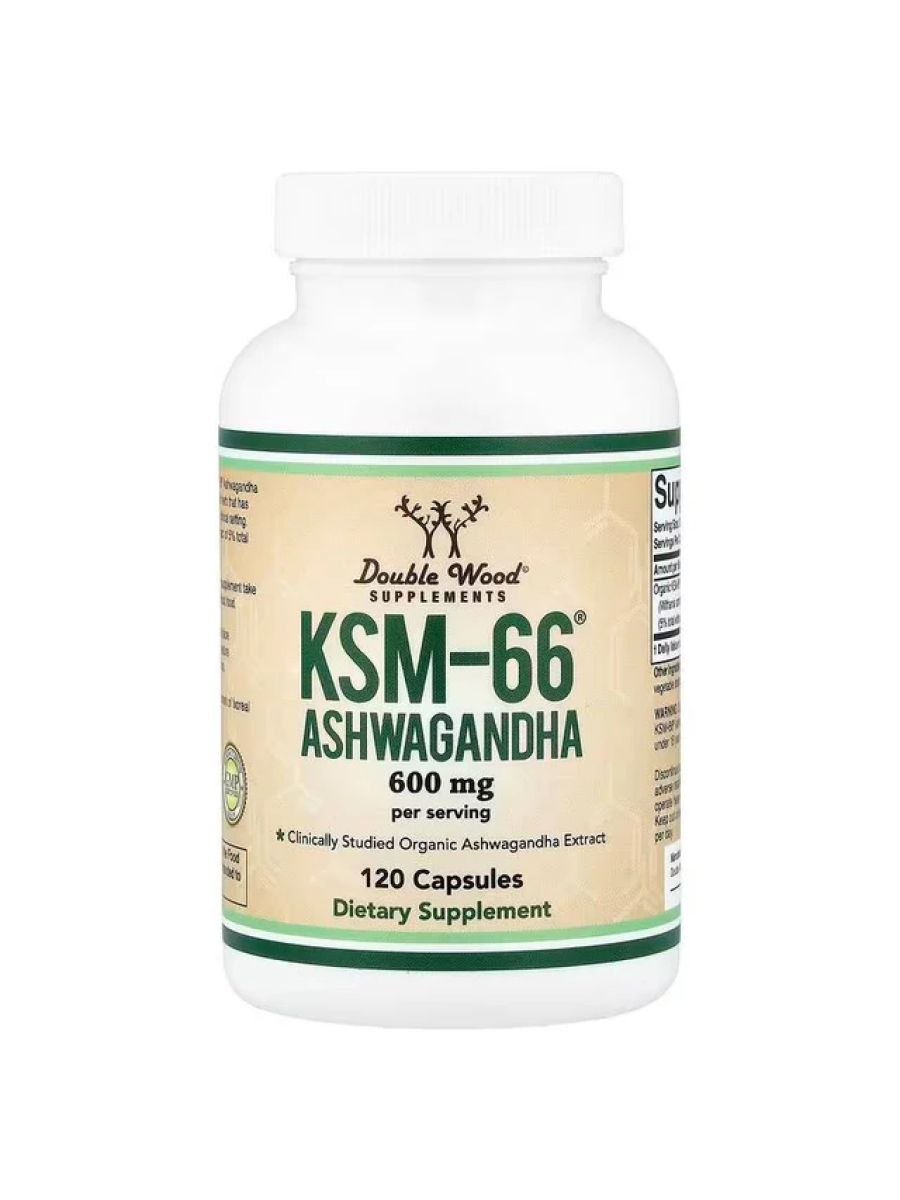 Double Wood Supplements KSM66 Ashwagandha 120 Caps ürün görseli - FC PROTEİN MARKET