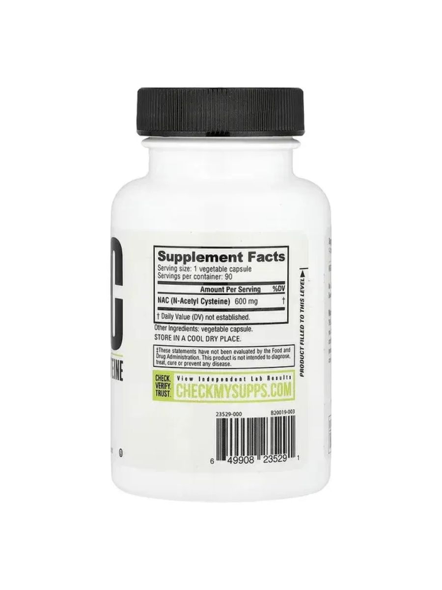 NutraBio, NAC N-Acetyl Cysteine, 600 mg, 90 Veggie Capsules alternatif görsel - FC PROTEİN MARKET
