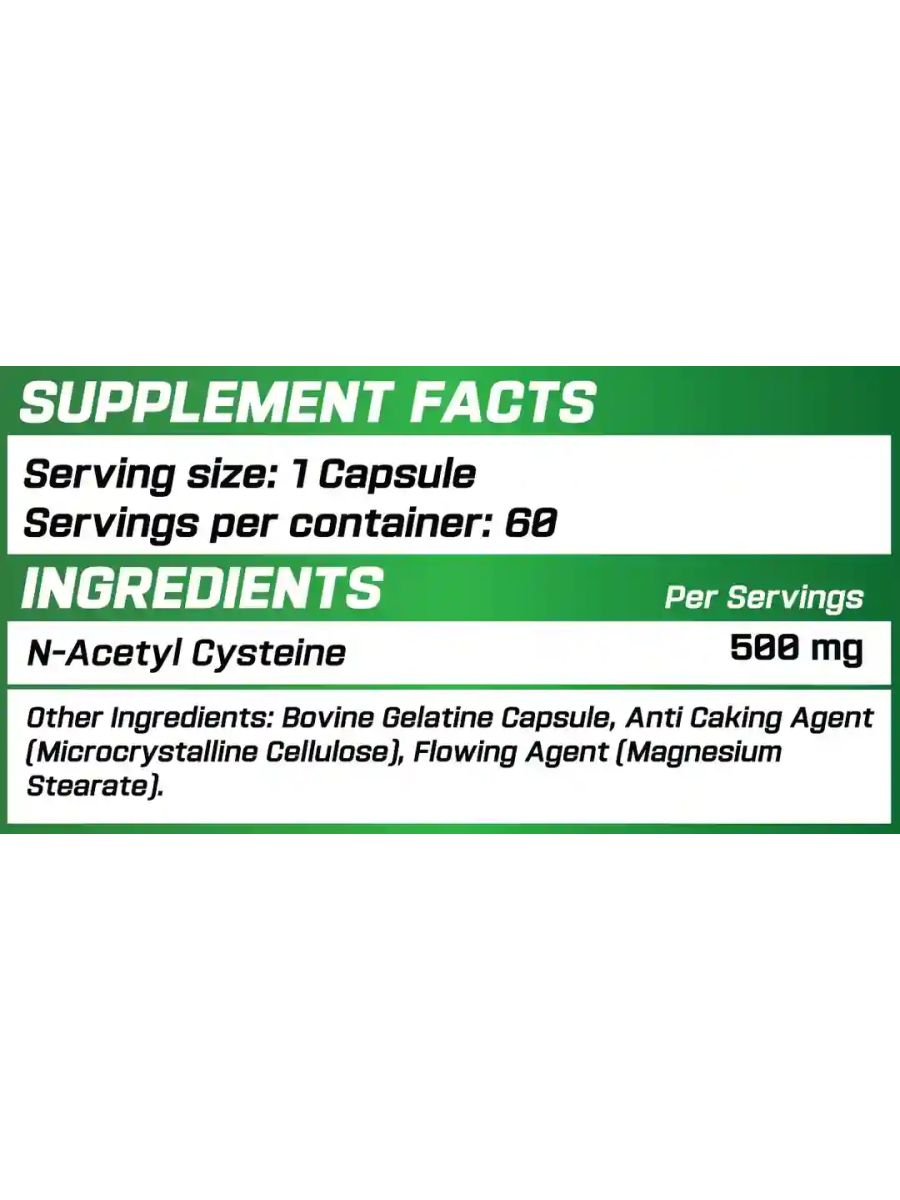 Grimlabs NAC (N-Acetyl Cysteine) 500mg 60 Caps alternatif görsel - FC PROTEİN MARKET