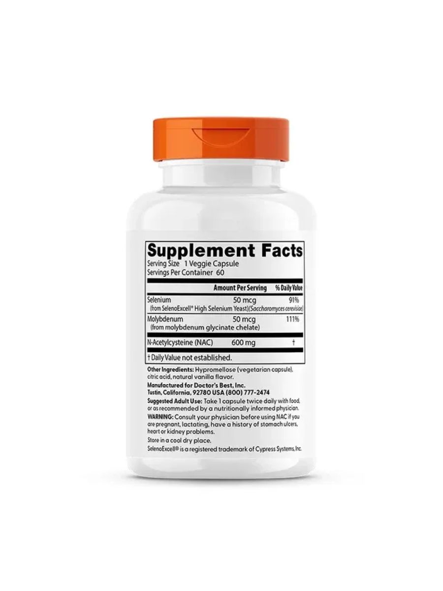 Doctors Best NAC Molybdenum Detox Regulators Supports Cellular Health & Liver 60 Caps alternatif görsel - FC PROTEİN MARKET