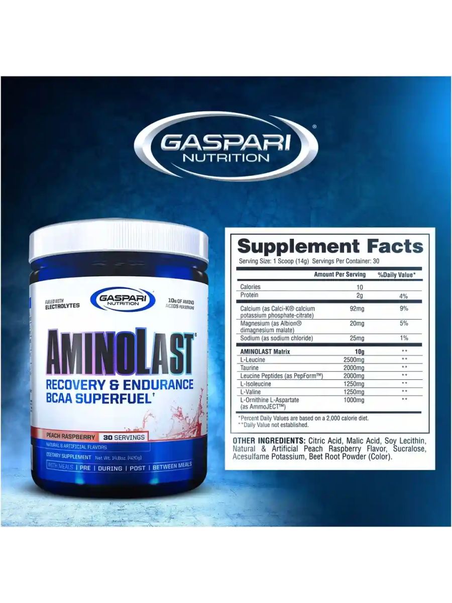 Gaspari Nutrition Aminolast Eaa+Bcaa Amino complex 390 Grams ürün görseli - FC PROTEİN MARKET