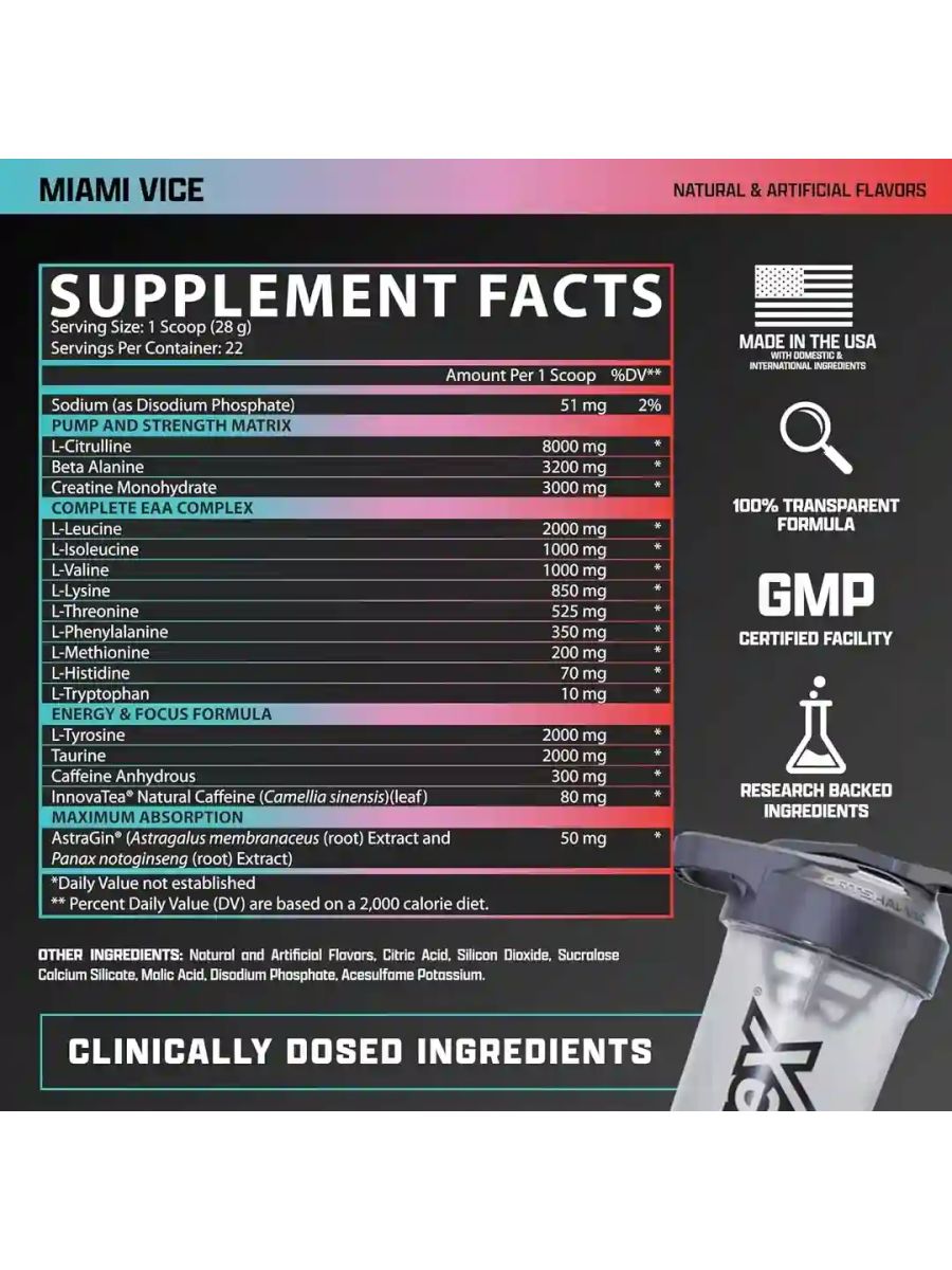 Nutrex Research Outlift Clinical Pump PreWorkout With Creatine EAA Amino Acid Complex 630 Gr ürün görseli - FC PROTEİN MARKET