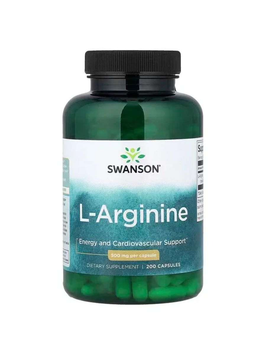 Swanson L-Arginine Nitric Oxide 500 mg 200 Capsules ürün görseli - FC PROTEİN MARKET