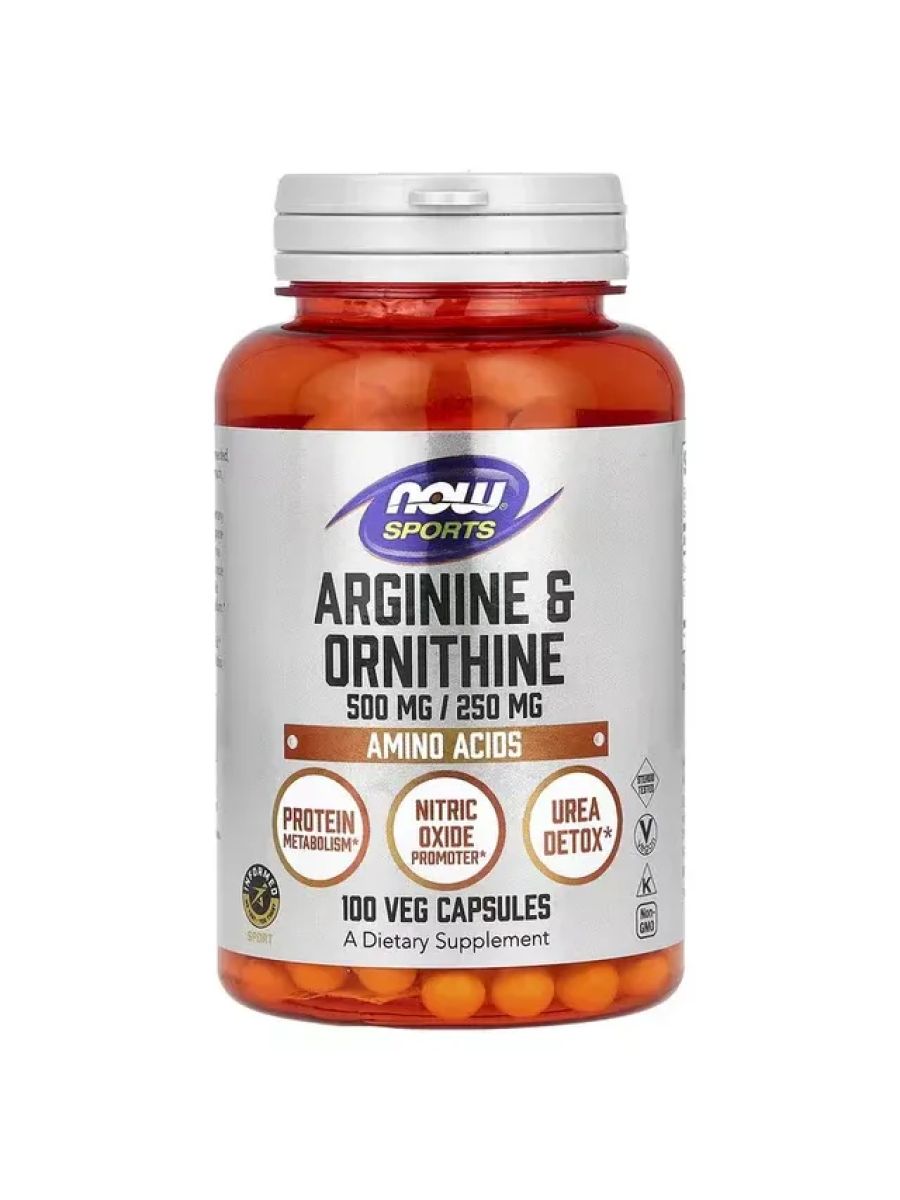 Now Foods Arginine(Arjinin) Ornithine(Ornitin) Gh Nitrix Oxide 100 Veg Caps ürün görseli - FC PROTEİN MARKET