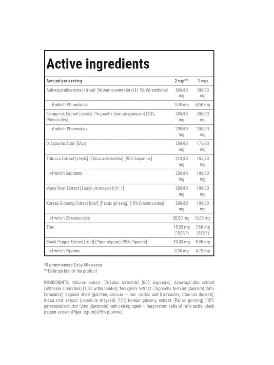 Trec Nutrition Testox Test Booster Fenugreek Daa Tribulus Maca Ginseng 60 Capsül alternatif görsel - FC PROTEİN MARKET