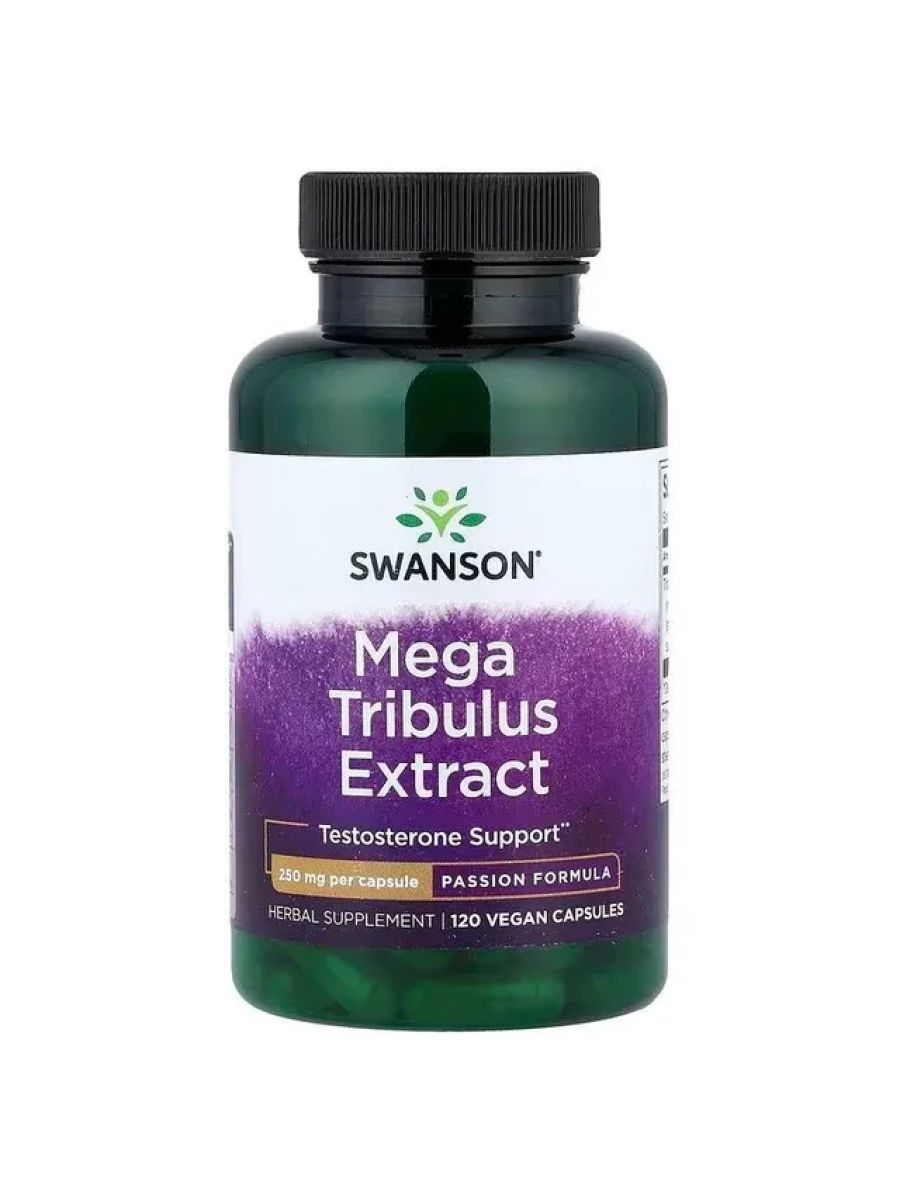 Swanson Vitamins Mega Tribulus terrestris Extract %20 saponins 250 mg 120 Vegan Capsules ürün görseli - FC PROTEİN MARKET