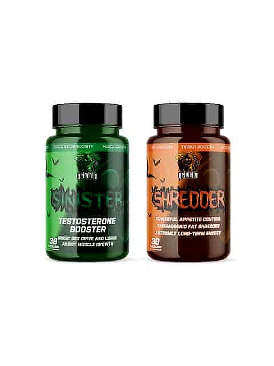 GRIMLABS FAT BURN STARTER PACK - SINISTER TESTO BOOSTER & SHREDDER FAT BURNER 30 MİX CAPS