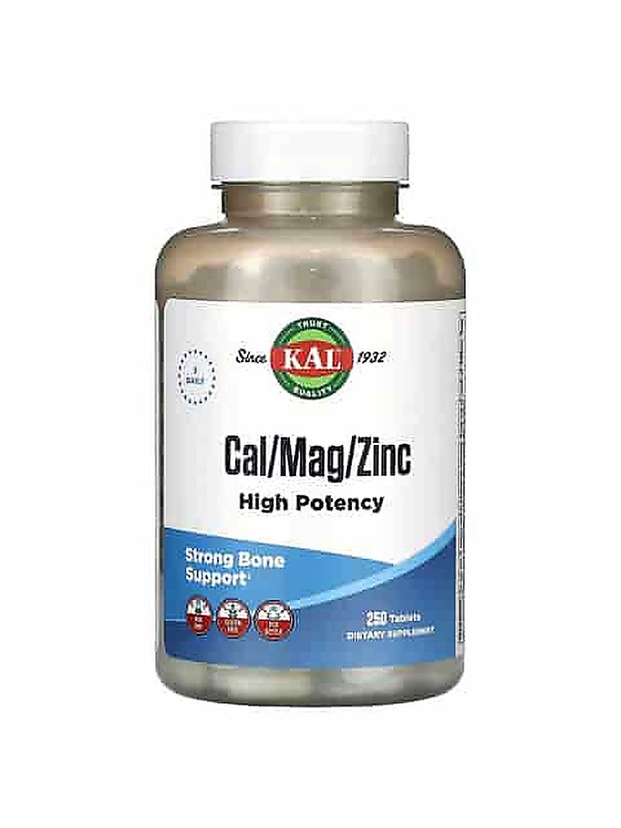 KAL Calcium Magnesium Zinc Çinko High Potency Strong Bone Health 250 Tablet