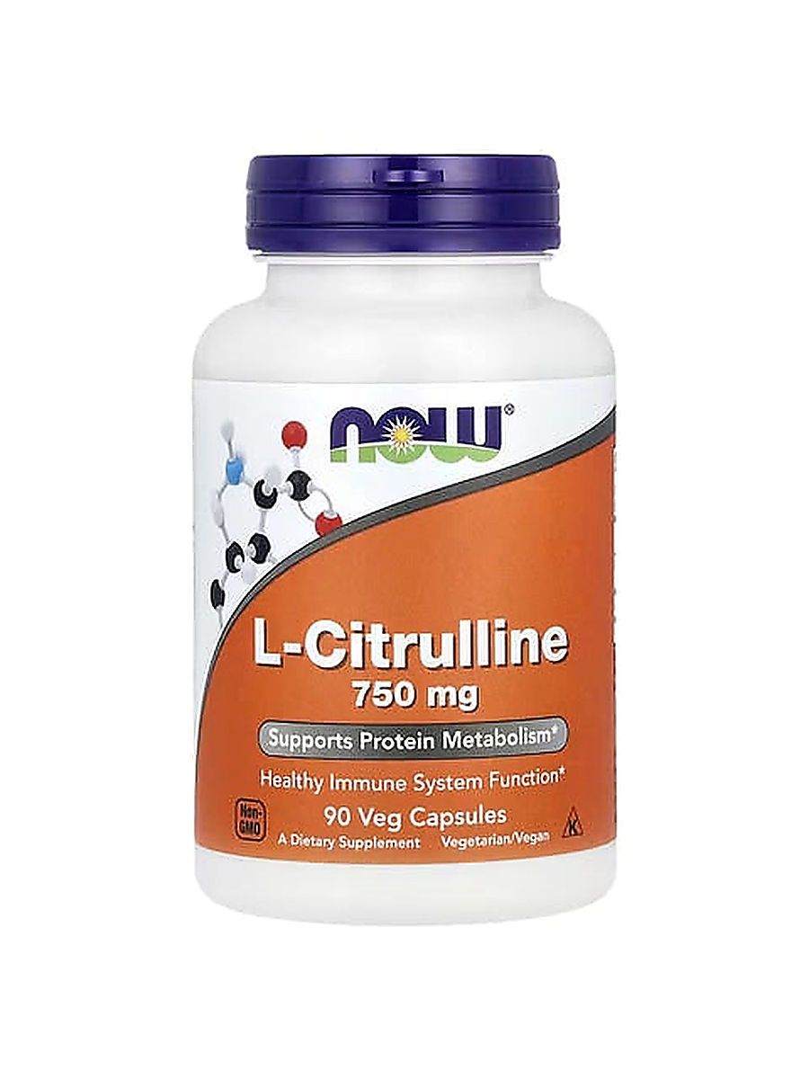 NOW Foods L-Citrulline 750 mg Supports Protein Metabolism Amino Acid 90 Veg Caps