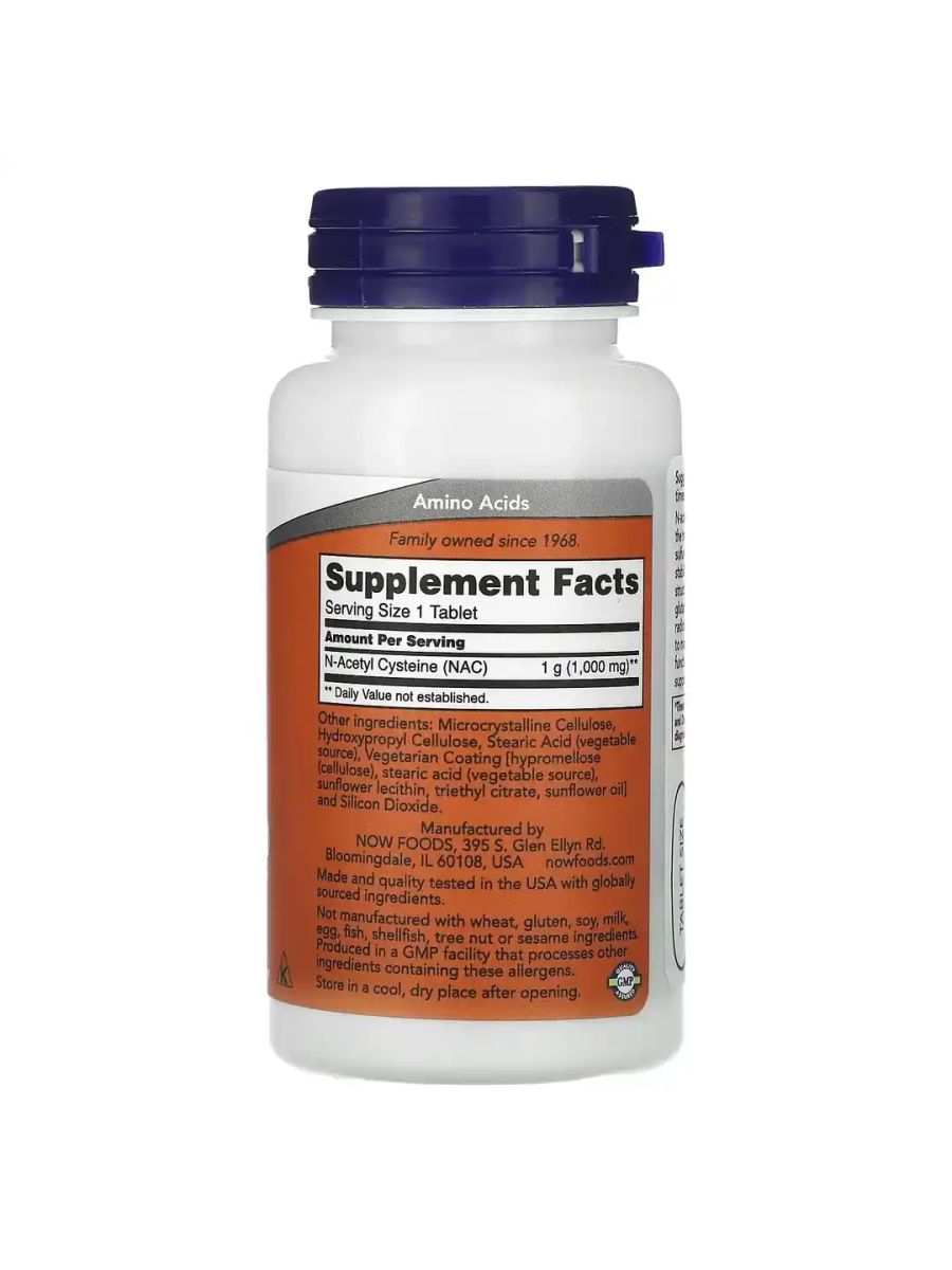 NOW Foods NAC 1000 mg 60 Tablet alternatif görsel - FC PROTEİN MARKET