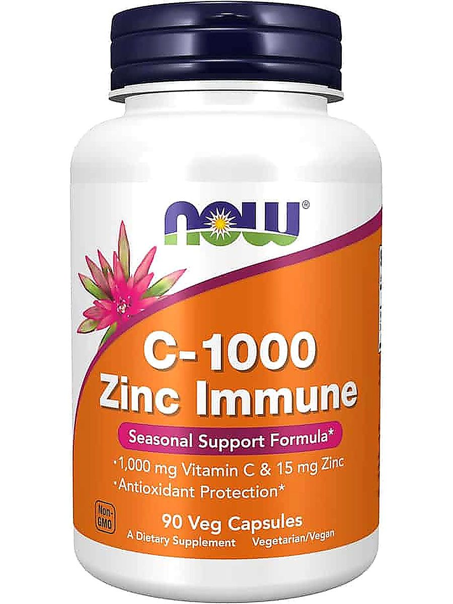 NOW Foods Supplements C-1000 Vitamin & Zinc Immune Support Antioxidant Protection 90 Veg Caps ürün görseli - FC PROTEİN MARKET