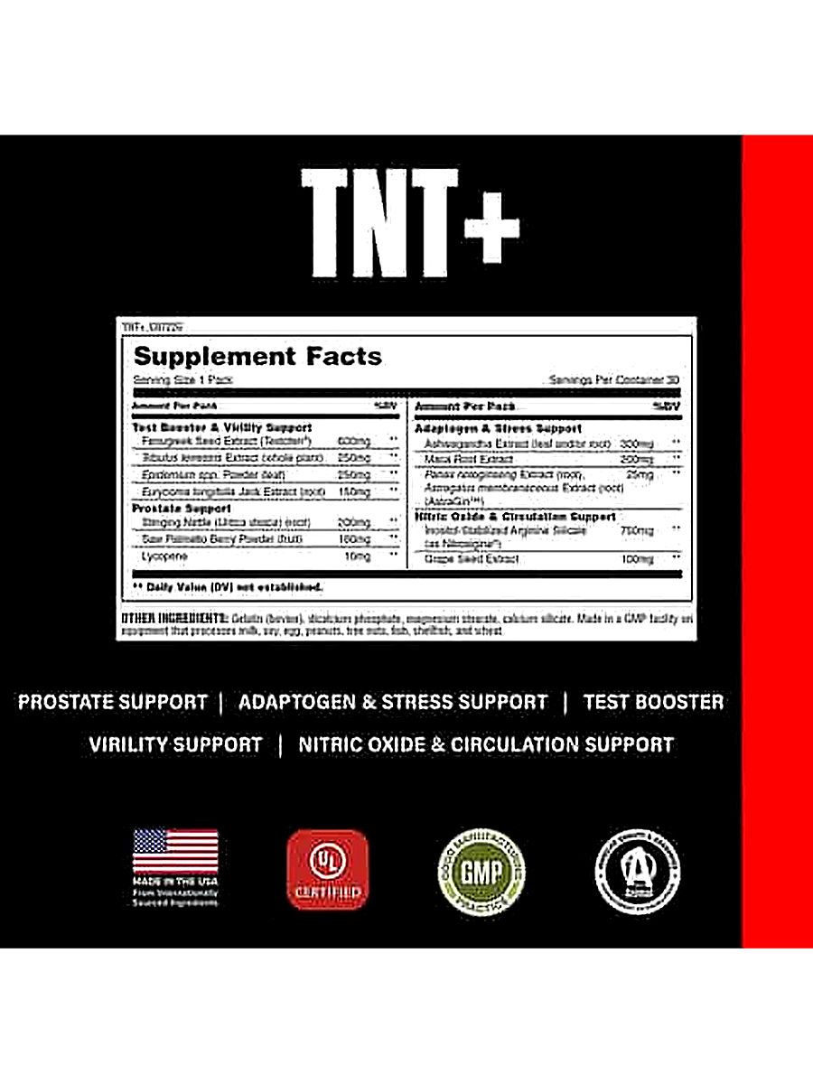 Animal TNT+ Testo Booster Tribulus+Fenugreek+Maca+İnositol+Grape+Astragalus+Saw palmetto+Ashwagandha 30 Pack