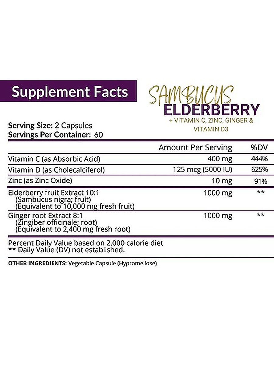 NutriFlair ELDERBERRY WITH VITAMIN C ZINC & VITAMIN D3 120 CAPS alternatif görsel - FC PROTEİN MARKET