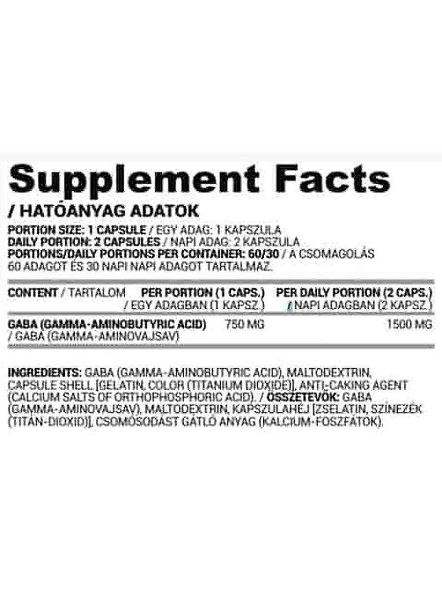 Nutriversum GABA 750 Mg 60 Capsules -MACARİSTAN MENŞEİ alternatif görsel - FC PROTEİN MARKET