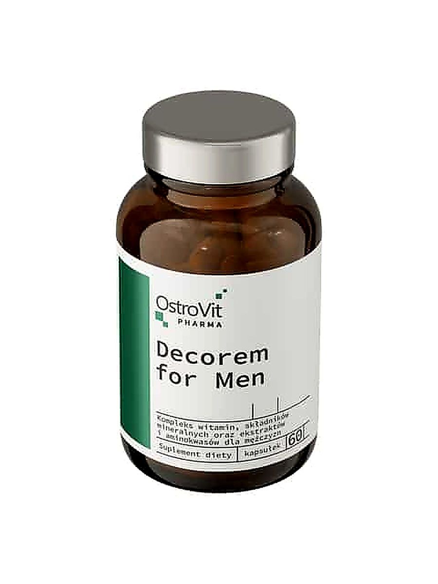 Ostrovit Decorem For Men Vitamin 60 caps (L-theanine+Zinc+L-tyrosine+vitamin C+D3+niacin+Kelp+B12)