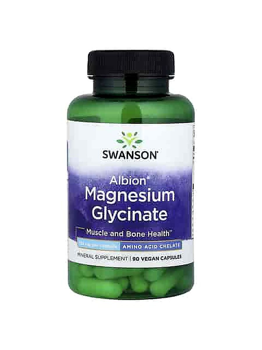 Swanson, Albion Magnesium(Magnezyum) Glycinate, 133 mg, 90 Vegan Caps