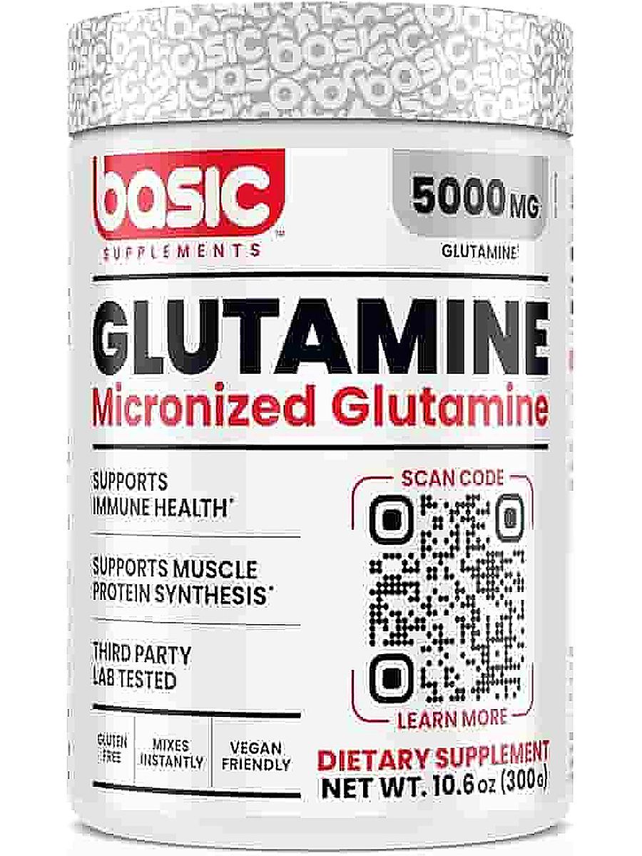Basic Supplements  Glutamine Powder, 5000 mg L-Glutamine