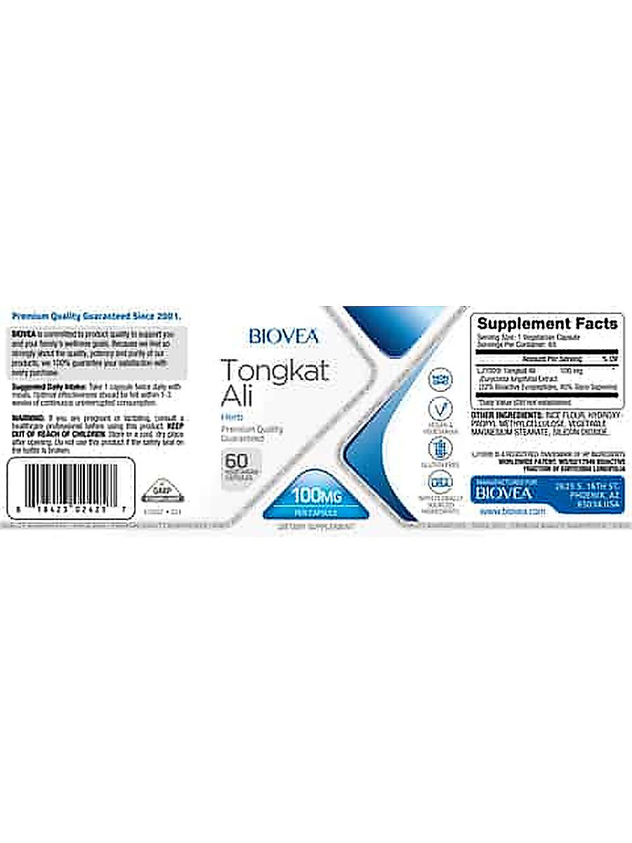 Biovea LJ100 %22 100:1 Tongkat Ali 60 Caps alternatif görsel - FC PROTEİN MARKET