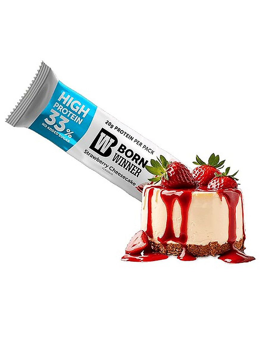 Born Winner Active Protein Bar – Strawberry Cheesecake 60g