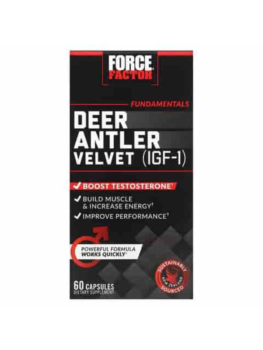 Force Factor, Deer Antler Velvet Testo (IGF-1), 60 Capsules ürün görseli - FC PROTEİN MARKET
