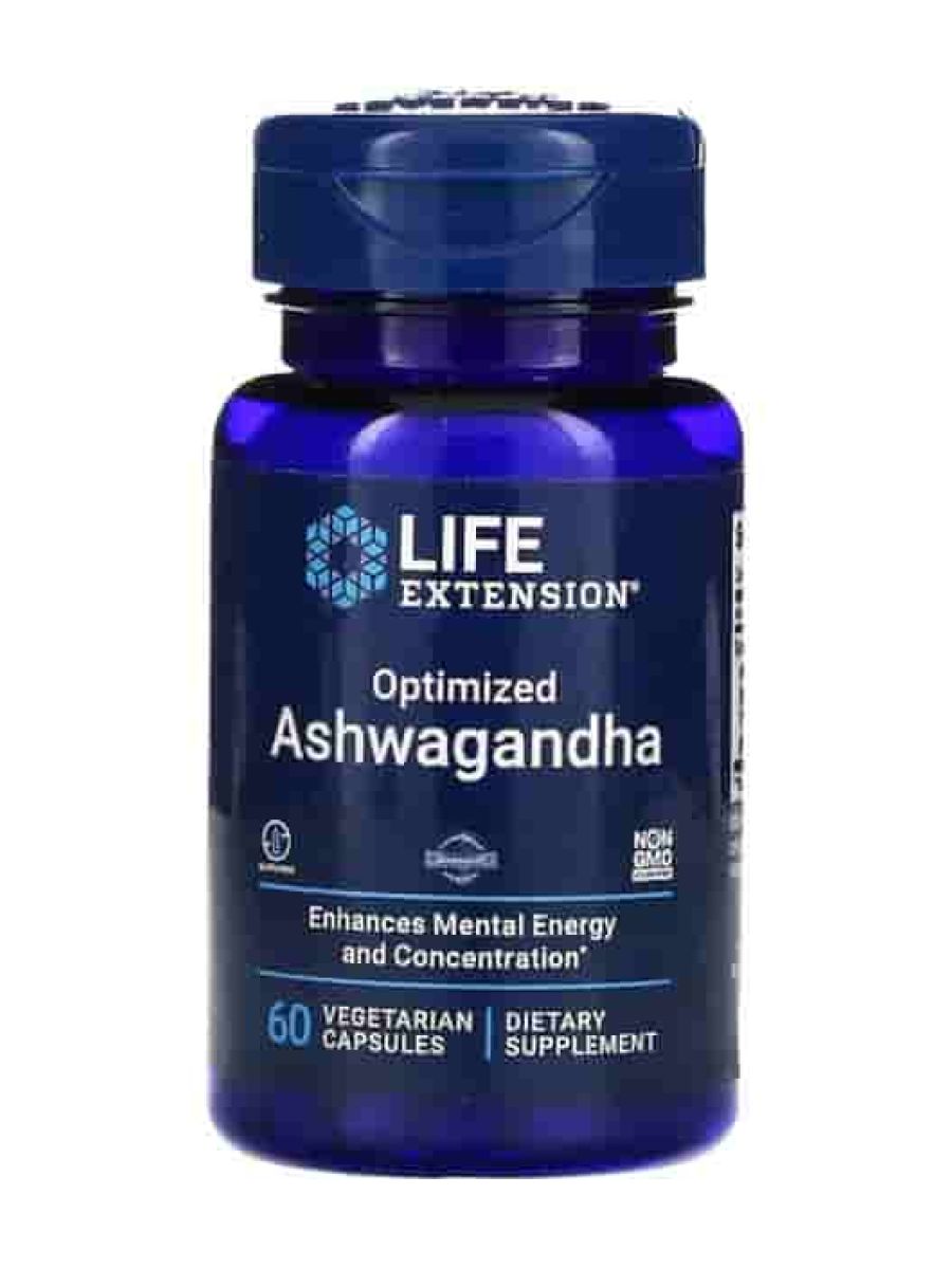 Life Extension Optimized Sensoril Ashwagandha - Stress Management Supplement for a Healthy Stress Response, Focus, Memory, Stress Relief - Vegetarian, Gluten-Free, Non-GMO, 60 Capsules ürün görseli - FC PROTEİN MARKET