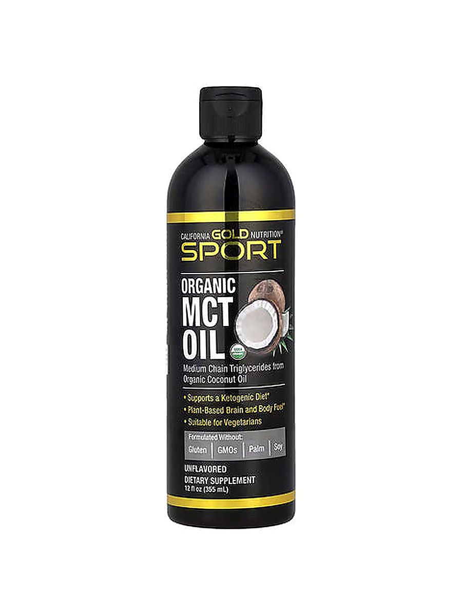 California Gold Nutrition Sport Organic MCT Oil Caprylic Acid Weight Ketogenic Diet 355 ml